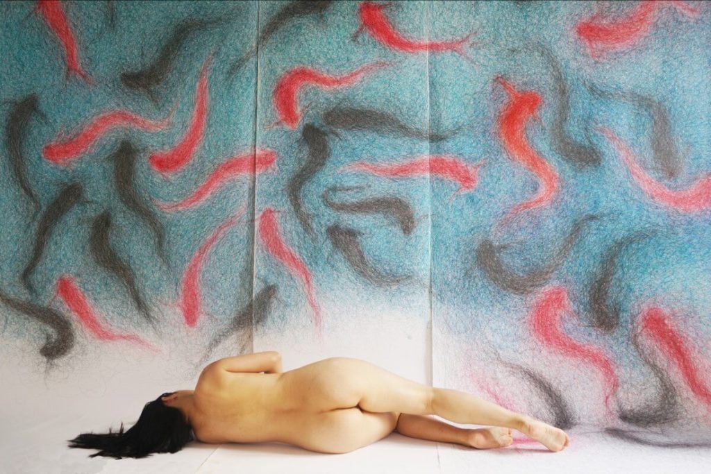 Liu Yuehui - koi painting - nude