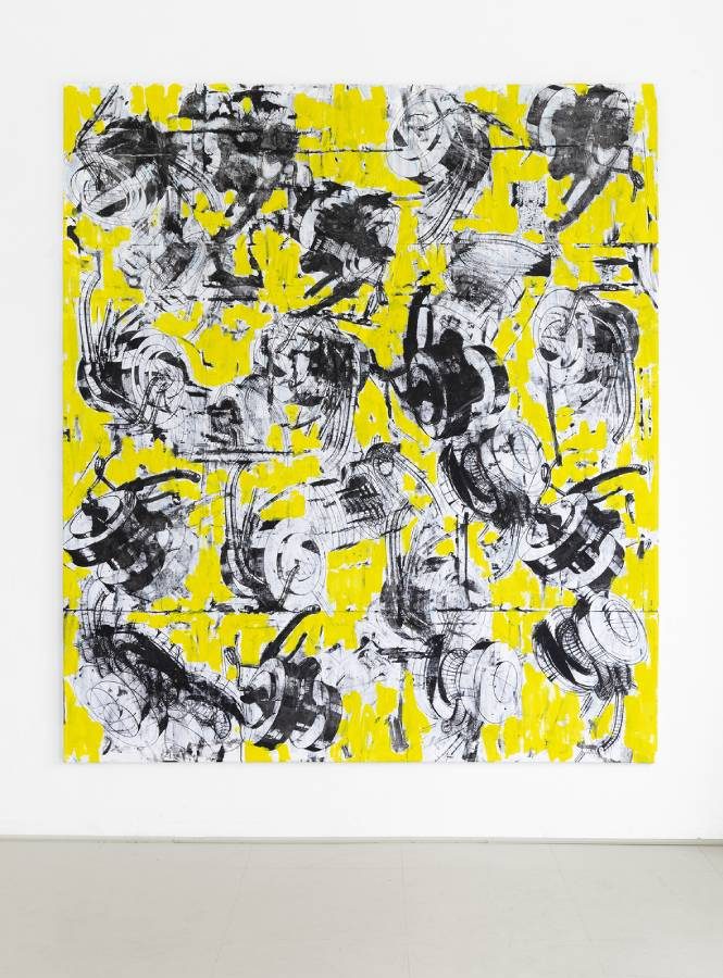 yellow - print on canvas - acrylic - Yu Linhan - installation view