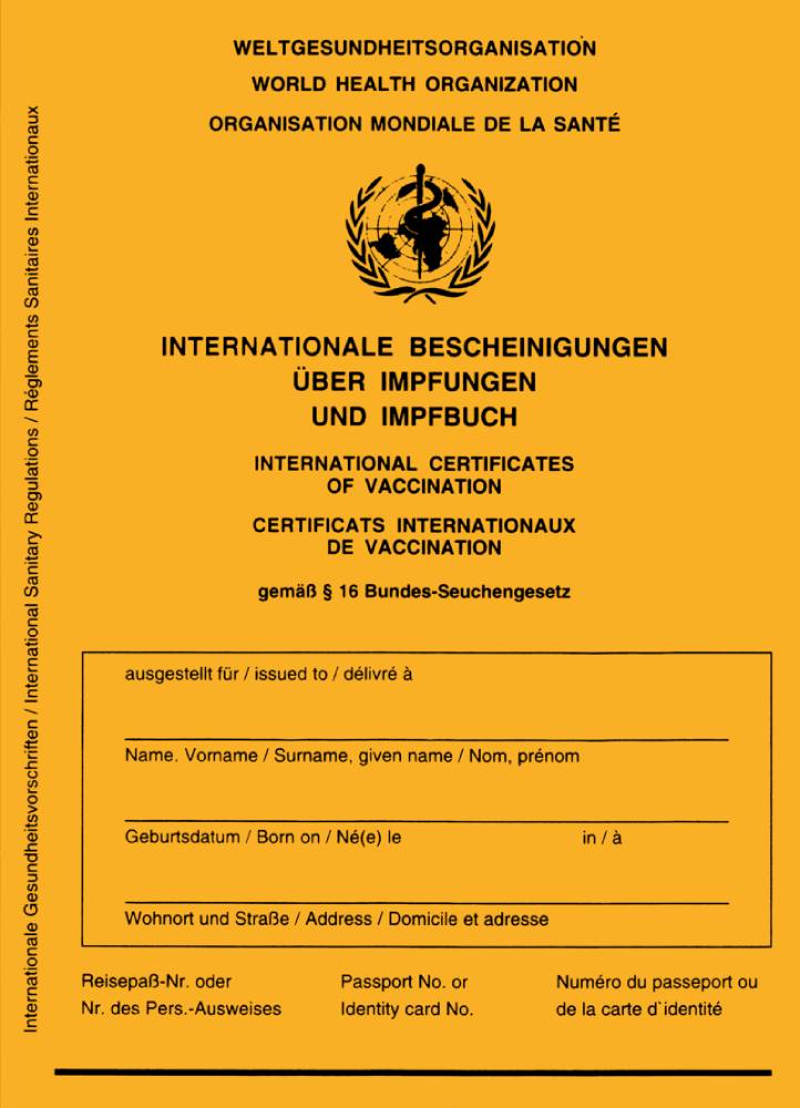 Impfpass - German vaccination booklet - vaccine pass - yellow