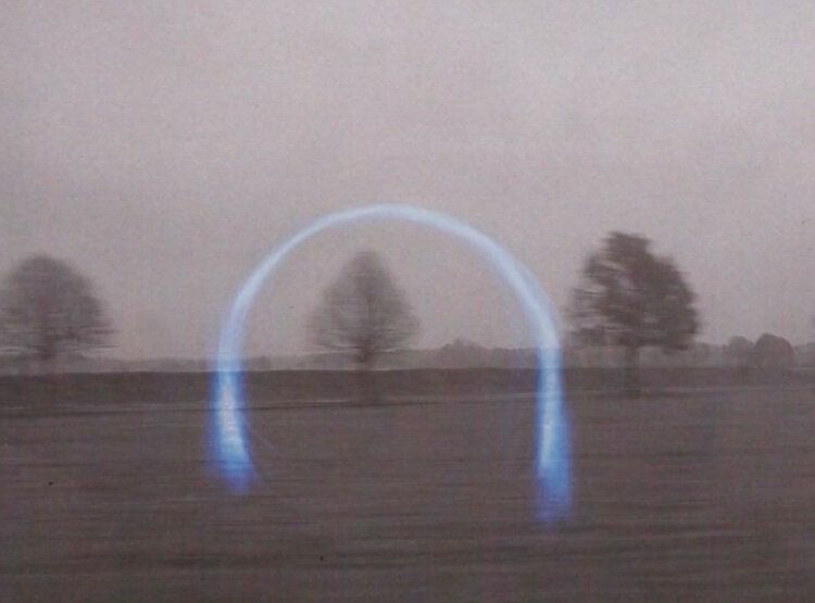 photography - altered - blue arch - UFO