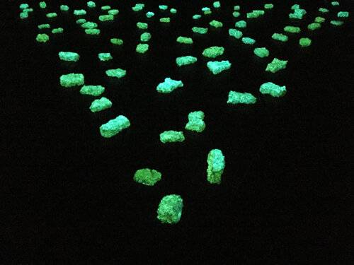 green glow - installation - sound - UFO - radioactive