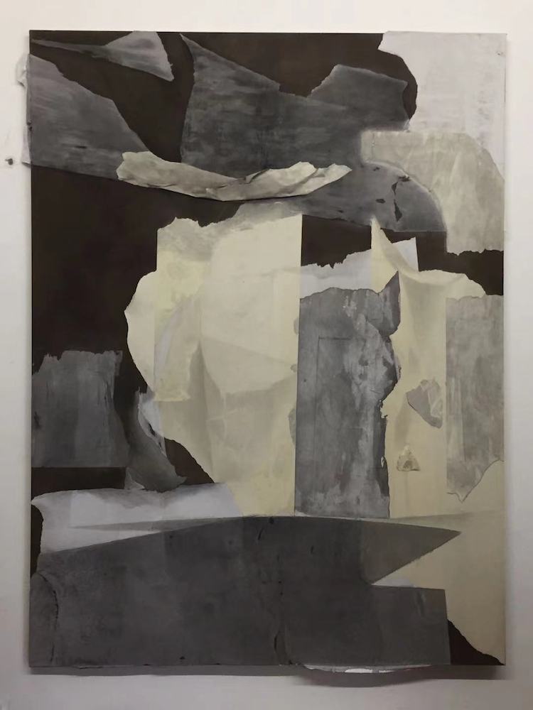 layered paper landscape collages