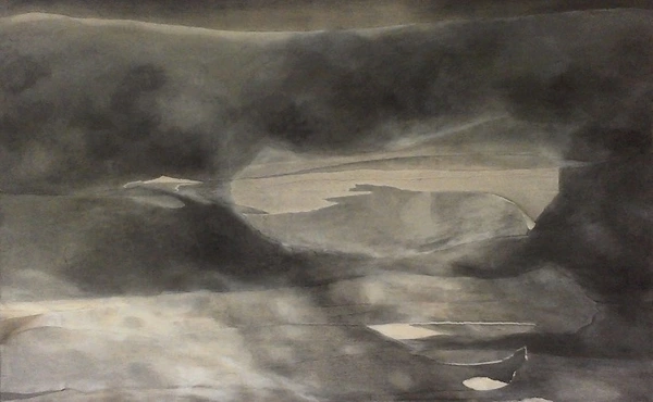 He Jian cloudscape paper collage