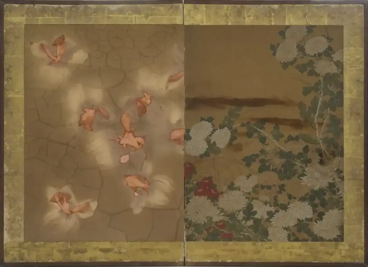 Hu Weiyi, Double Screen No. 4, photograph mounted on antique folding screen, Deep Time, HdM Gallery Beijing